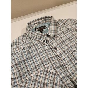 Alaskan Hardgear Mens Plaid Short Sleeve Button Up Shirt Size Medium